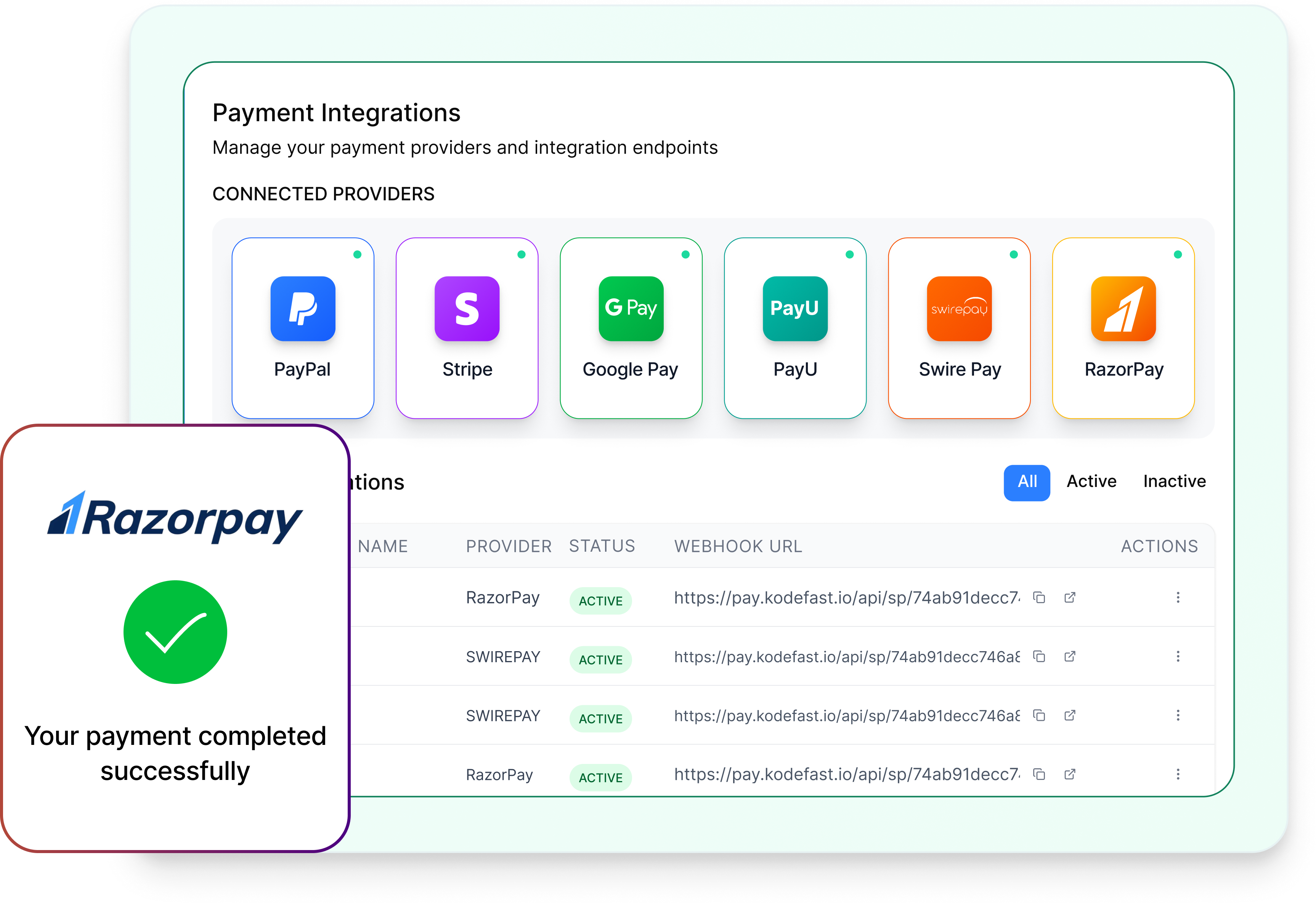 Built-in Payment Integrations